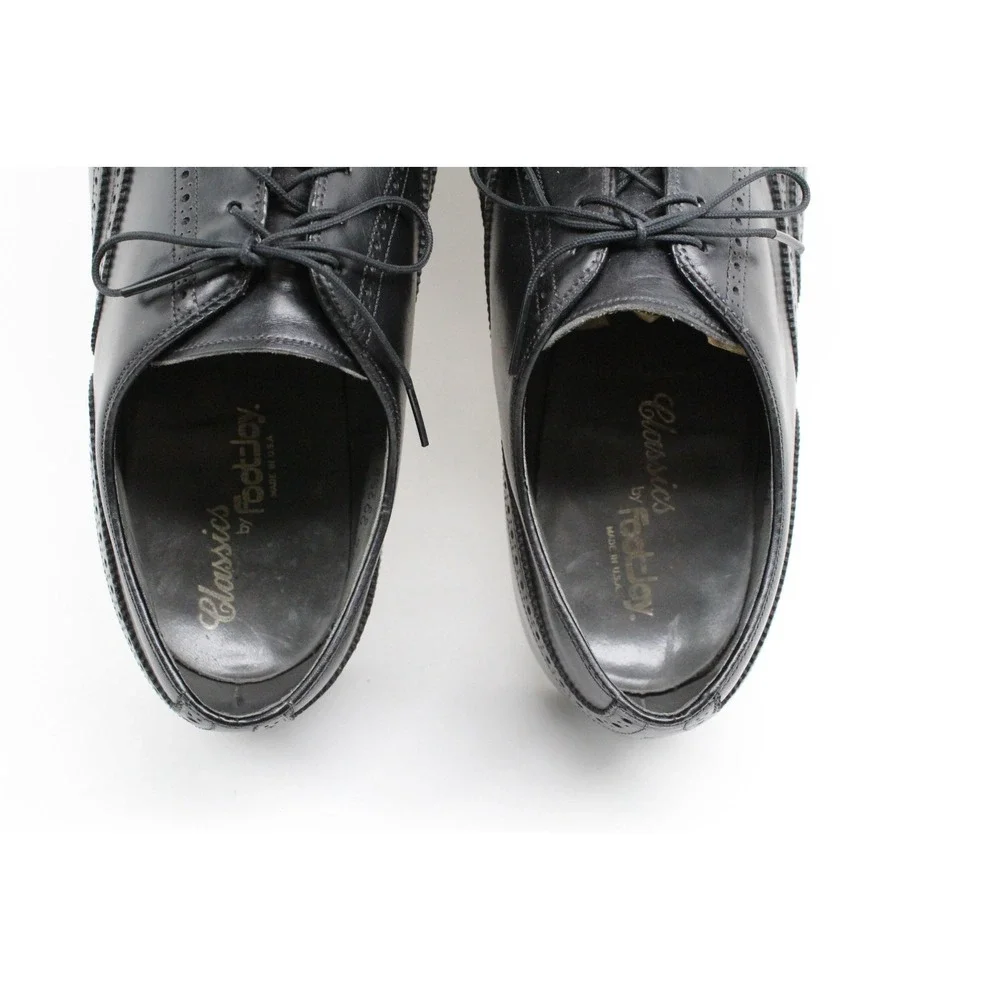 Vintage FOOTJOY Classics‎ Wingtip Black Oxford Shoes Sz 8.5EEE USA Made